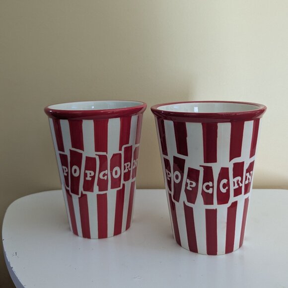 JOSHUA MAXWELL STUDIO RETRO CERAMIC POPCORN BUCKET BOWLS - Picture 1 of 3